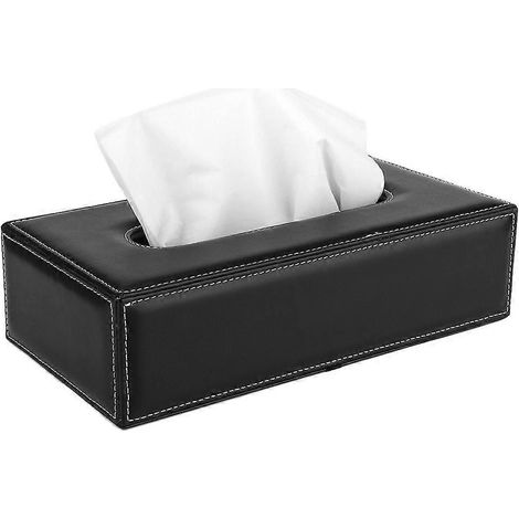 Schwarze Taschentuchboxen/Papierhandtuchspender aus PU-Leder für Sonnenblenden an Auto, SUV und LKW