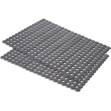 2 Pièces Tapis Evier Cuisine Tapis d'évier Découpable Noir Protection Evier PVC Tapis d'évier Décoratif Tapis D'évier de Cuisine pour Protéger l'évier Contre la Aaleté et les Rayures (40x30 cm) (1/5)