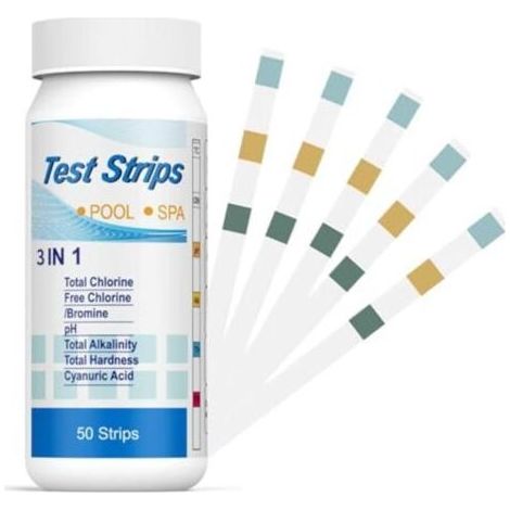 150 Bandelette Piscine,Bandelettes Test,3 en 1 Pour Piscine - Chlore et pH - Bandelettes de Test 3 en 1 Pour Spa,Testeur Chimique Précis,pH et Chlore Résiduel CI - Papier Test de Dureté L'Eau (1/5)