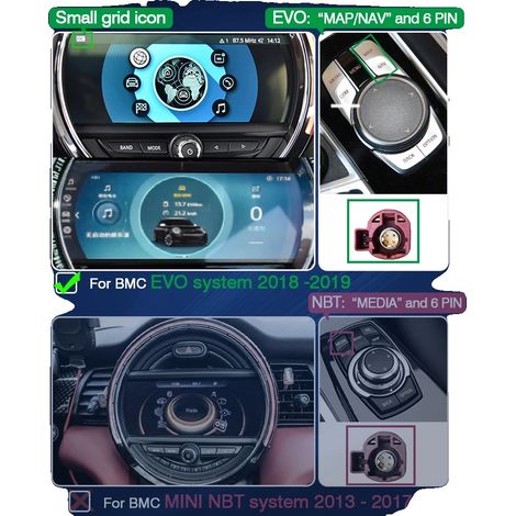 Módulo de actualización CarPlay y Android Auto, compatible con BMW MINI Cooper, conectividad inalámbrica, integración OEM, para MINI EVO (1/2)