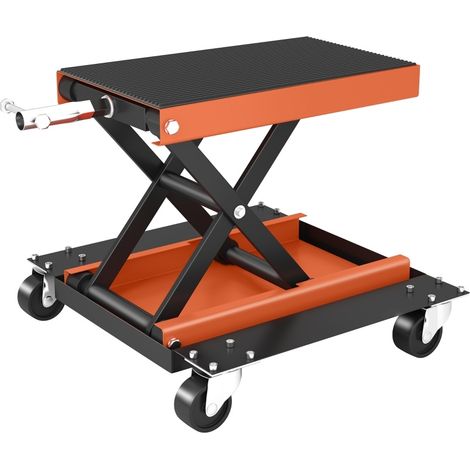 Elevador de moto de tijera 500 kg ajustable 135-390 mm con ruedas de acero HOMVRA (1/3)