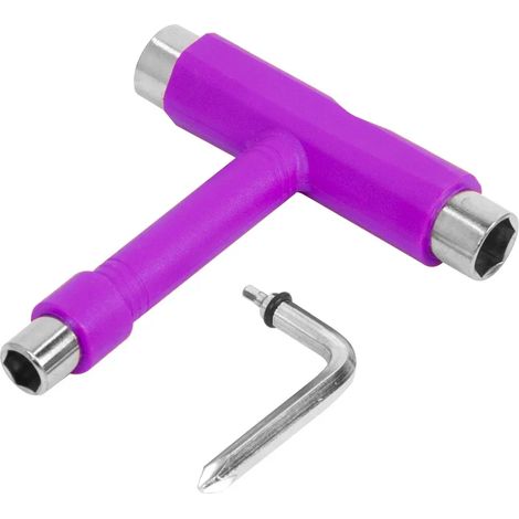 Clé Allen professionnelle à manche en T pour patins et longboards, outil de skateboard en acier noir et nylon pour hommes, accessoire de skateboard (1/5)