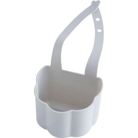 2 cestas colgantes de plástico para guardar cosas en el fregadero, esponjas, restos de jabón, grifo o utensilios de cocina portátiles (8,9 cm, gris). (1/3)