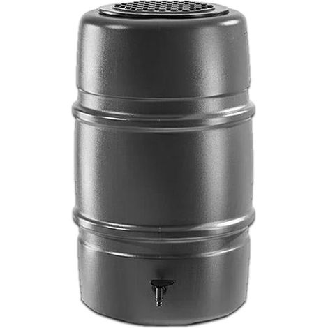227L Water Butt Barrel with Tap and Lid - Grey