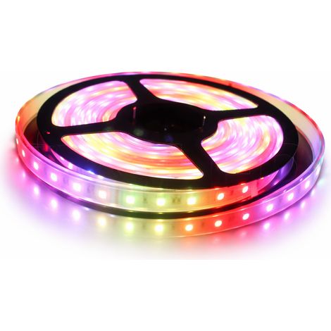 Kit de cinta LED 5050 "6803 Magic LED" - 5 metros RGB Impermeable (IP67) con controlador y transformador  Longitud: 5 metros - Transformador: Fuente de alimentación incluida - Control remoto del contr