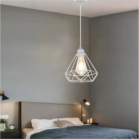 Rétro Lampe Suspension Industrielle en Métal Lustre Plafonnier en en Forme Cage Style Vintage pour Salon Chambre (1/4)