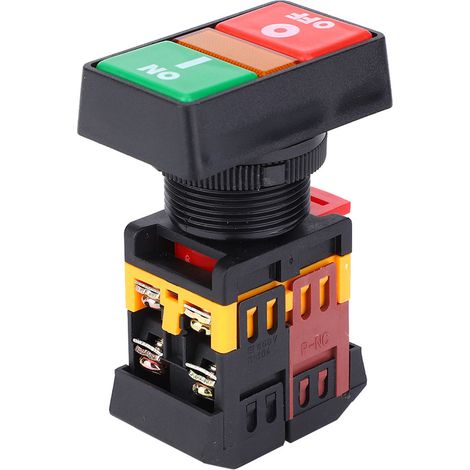 Interrupteur à double bouton-poussoir PPBB-30N avec voyant LED marche/arrêt momentané (380 V CA)