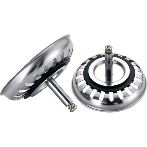 Filtre et bonde pour évier en acier inoxydable 304, diamètre 79 mm avec hauteur réglable, conçu pour retenir les déchets et faciliter l’évacuation de l’eau (1/4)