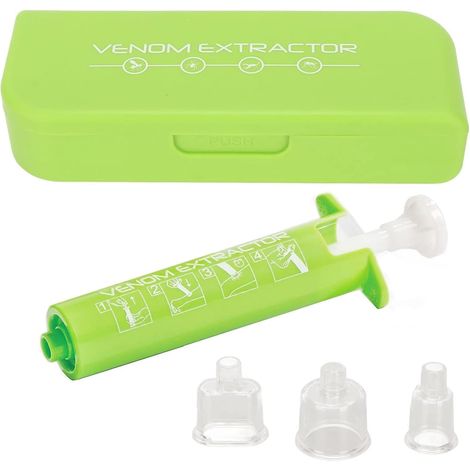 Dispositif d'Aspiration de Premiers Secours pour Piqûres d'Insectes, Kit à Pression Vide avec 3 Ventouses et Boîtier de Rangement Utilisation Randonnée (1/5)