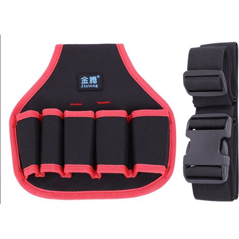 Sac à outils multifonctionnel sac à outils sac de taille en tissu Oxford pour bricolage charpentier plombier électricien 1pc rouge