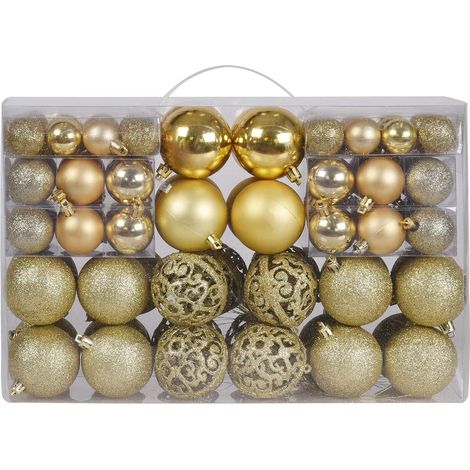 Dekorative Weihnachtskugeln mit Aufhängeringen, 100 Stück pro Set (gold).,Es ist die ideale Wahl für Sie.