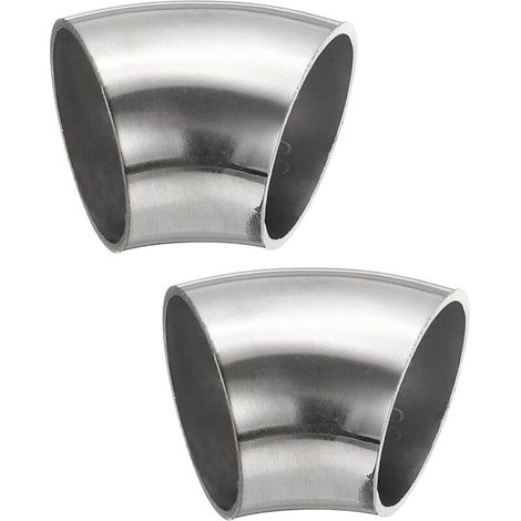 2pcs Coude À 45 Degrés Mandrin, 76mm OD Acier D'échappement Raccord De Tuyauterie 304 Inoxydable pour Exhaust Pipe Stair Handrail HVAC - 32mm (1/5)