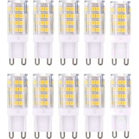 Ersandy G9 5W LED-Lampe, entspricht 40W, warmweiß 3000k, 220-240V, nicht dimmbar, 10er-Packung [Energieklasse A+] (1/4)