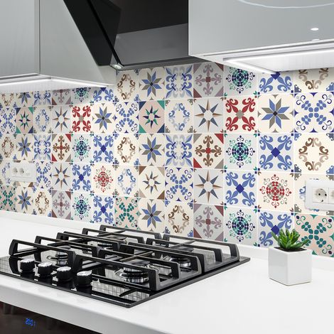 Sticker Mural Carrelage adhésif Cuisine Salle de Bain - 24 STICKERS CARRELAGES AZULEJOS OLIVERO - 24stickers10x10cm (1/5)