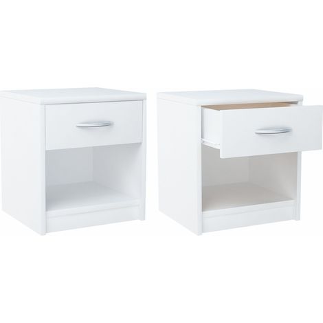 Comodino 1S BIANCO cassettiera ripiano