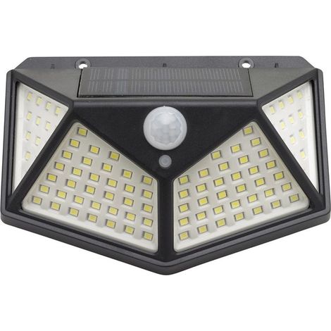 Applique murale solaire LED avec capteur de lumière et de mouvement Projecteur LED à batterie Ip4x 270 lumens, spot solaire. (1/5)