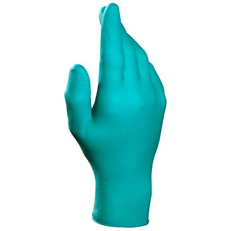 Gants jetables de protection chimique Mapa Solo 977, nitrile non poudré, vert - Boîte de 100 gants - taille 8 (1/3)