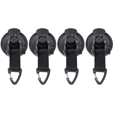 Lot de 4 ventouses de fixation renforcées avec crochets solides, pour bâche, auvent, bateau, camping et caravane (1/5)