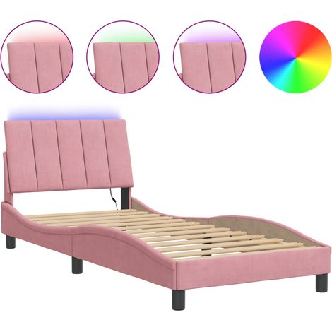 Maison Exclusive - Giroletto con LED senza Materasso Hanko Rosa 90x200 cm in Velluto