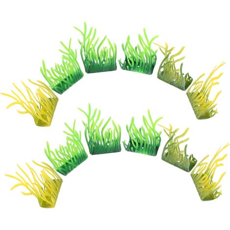 100pièces Fausse Herbe Artificielle pour Aquarium Gazon Modélisé Réaliste pour Décor Miniature Et Diorama (1/5)