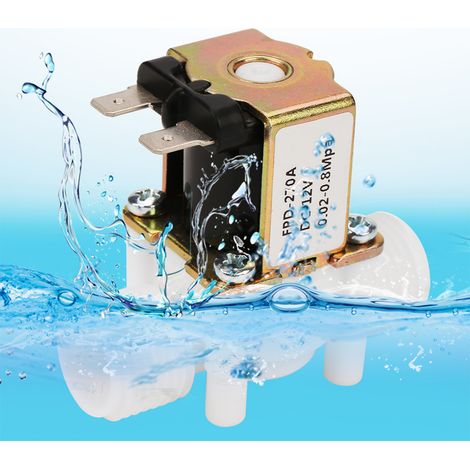 Vanne Solénoïde Eau 12V NC G1/2" Plastique pour Distributeur d'Eau (1/5)