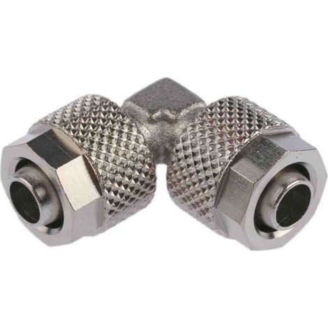 Adaptateur tube à tube coudé RS PRO 1130 vers Enfichable, 8 mm Enfichable, 8 mm ( Prix pour Paquet de 5 ) (1/3)