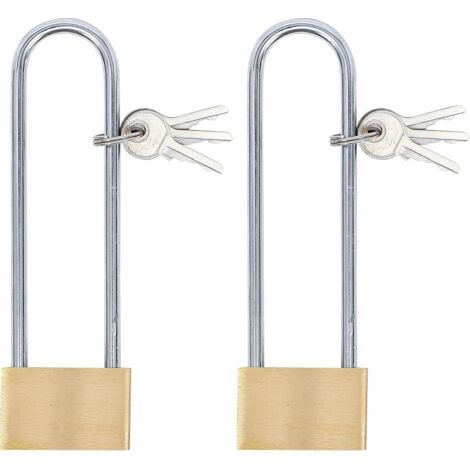 lot de 2 cadenas laiton arceau extra-haut 40mm pour portail et hangar (1/5)