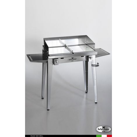 Grill 8.4 Inox Piastra liscia - Con portapiatti - Con paraschizzi - Senza kit mensola e ruote - Satinato - barbecue, griglia, giardino, carne, a gas, acciaio made in Italy (1/3)