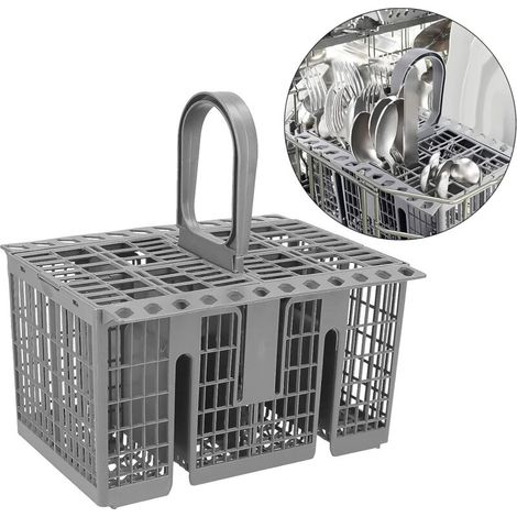 Cestello portaposate universale grande per lavastoviglie Hotpoint 99673-8729, C00257140, C00386607, grigio-Crezuo