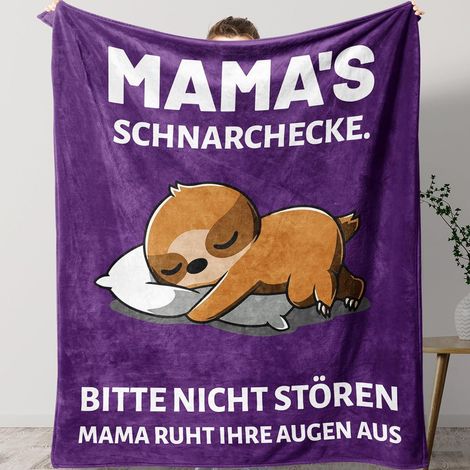 Kuscheldecke Geschenk Muttertag Geburtstag Weihnachten Lila Mama (1/5)