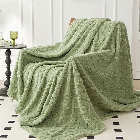 Kuschelige, bequeme Decke, 150 x 200 cm, Decke für Sofa, Zuhause, Büro, Haushaltsgebrauch (Matcha-Grün)