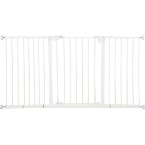 Cancelletto di sicurezza per cani in ferro bianco 74-147,5 cm con 3 prolunghe MODENUIT (1/4)