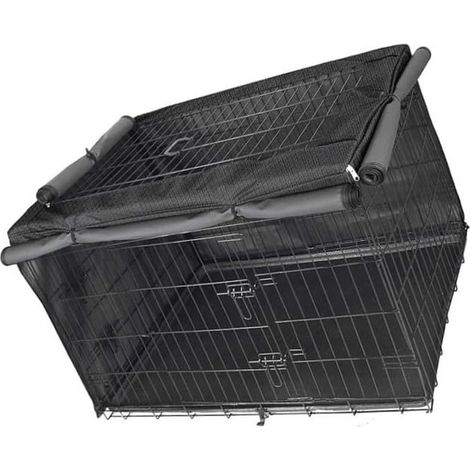 Housse de parc pour chien Oxford 420D - Noir - Résistant aux intempéries - Pour cage métallique - 110 x 73 x 76 cm (125 x 77 x 81 cm) (1/5)