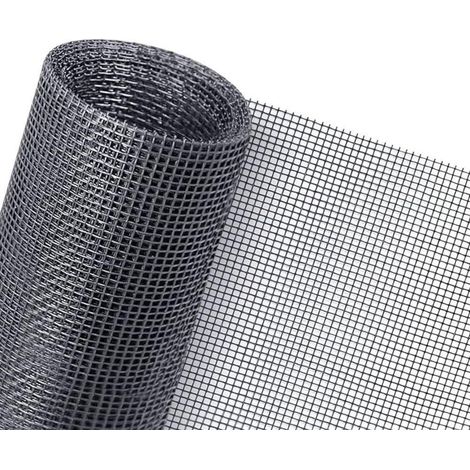 Moustiquaire de fenêtre en fibre de verre ignifugée 200x250cm grise, découpable sans perçage (1/5)