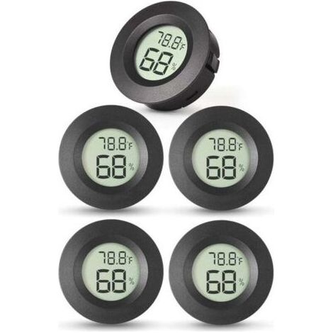 5x thermomètre, hygromètre intérieur, numérique, ℃/℉, micro hygromètre intérieur, pour réfrigérateur intérieur, salon, cave à vin, serre. (1/4)