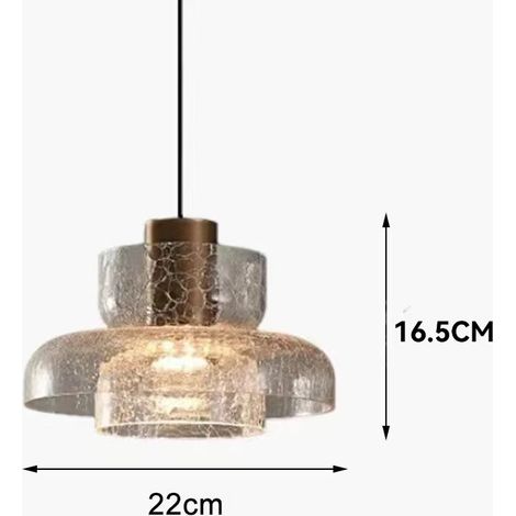 Suspension Luminaire Rétro Design Moderne, Lampe de Chevet Légère pour Café Bar et Mur d'Accent, Éclairage Clair D220xH165mm (1/3)