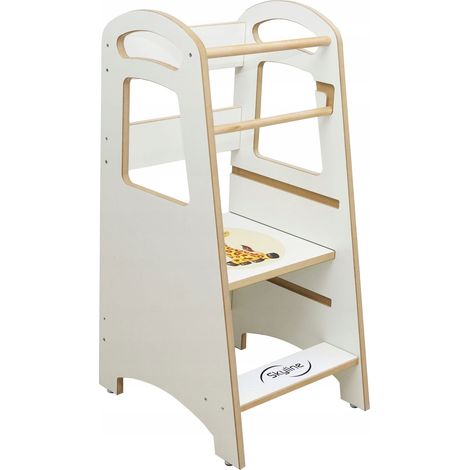 Aiuto da cucina per bambini, bianco, resistente, regolabile, lucido