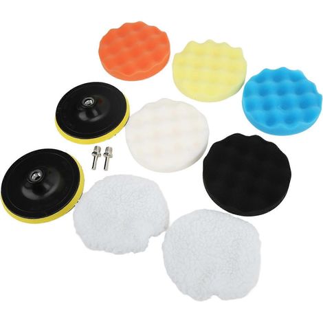 Ensemble de tampons de polissage en éponge avec bonnet de polissage pour le lavage, le cirage et le dépoussiérage des polisseuses pneumatiques et électriques de 5 à 6 pouces.