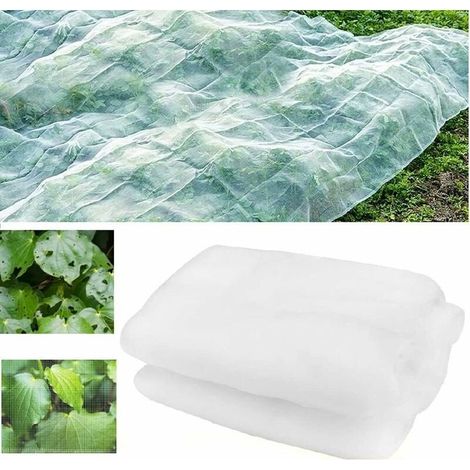 Filet Insectes Potager En Polyester 2.5 x 10M Inodore Filet Protection Anti Insectes Anti-Déchirure Voile Anti Insectes Potager Durable Pour Jardin Serre Plantes Fruits Fleurs Cultures - Blanc (1/5)