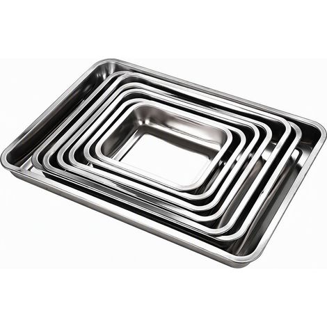 Plateau en inox 304 qualité alimentaire, 1,2 mm, 40 x 30 x 4,8 cm