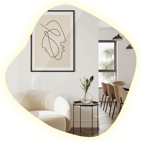 Miroir lumineux salle de bain - Miroir LED moderne - Éclairage LED intégré (Neutre 4000K) - 67,6x67 cm - Miroir rétro-éclairé design (1/5)