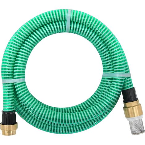 vidaXL Suction Hose with Brass Connectors Green 1,1" 10 m PVC