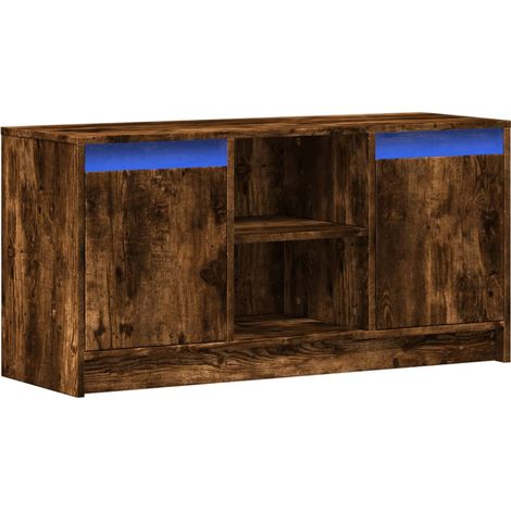 Mobile TV multimediale scaffale per televisione televisione buffet sala da pranzo soggiorno camera da letto con LED rovere affumicato 100 x 34 x 50 cm derivati del legno marrone 020026473