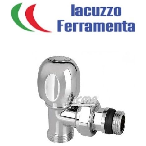 Valvola A Squadra Termostatizzabile Attacco Rame, Multistrato E Pe-X "Aida" Cromo 1/2" - 24X1,5 (1/5)