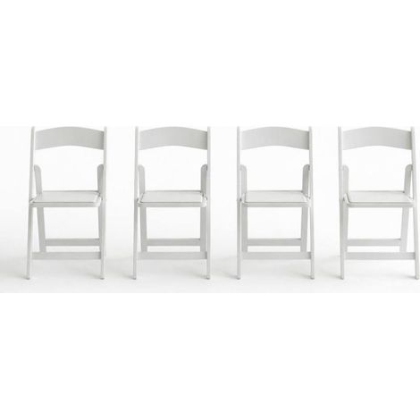 Set mit 4 klappbaren Stühlen 44 x 45 x 78 cm aus Kunstharz, Weiß, platzsparend (1/5)