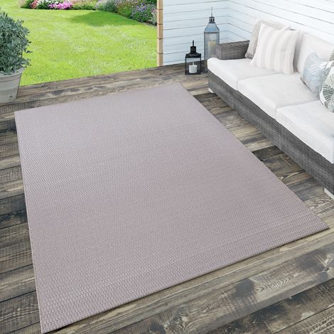 Paco Home Per interni ed esterni, per terrazza e balcone, anti-intemperie, tinta unita 120x170 cm, Beige 2