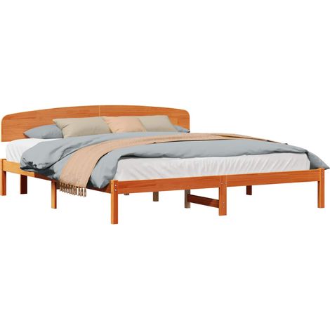 Maison Exclusive - Bettrahmen Wachsbraun 180 x 200 cm Massives Ki