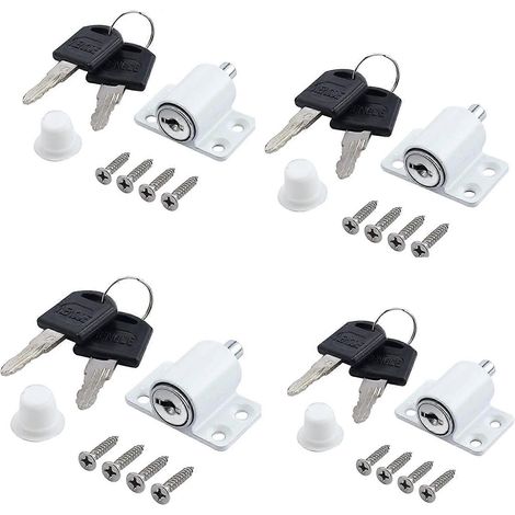 4 loquets blancs pour porte-fenêtre coulissante, verrou de sécurité enfant fixe pour fenêtre, pour la maison, l'école, (1/5)