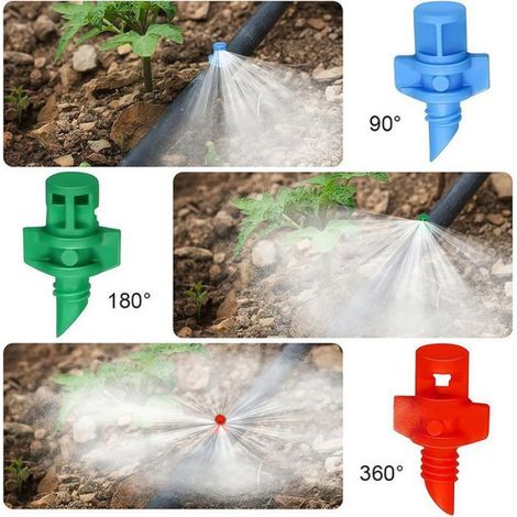 100Pièces Micro Buse D'arrosage,180 Degrés Micro Jardin Pelouse Eau Brumisateur Buse,Mini Jardin D'irrigation Buse de Pulvérisation (1/5)
