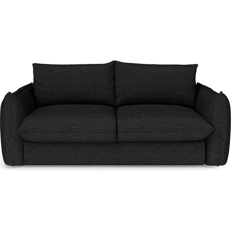 Canapé convertible express 3 places en bouclette anthracite foncé ICON (1/5)